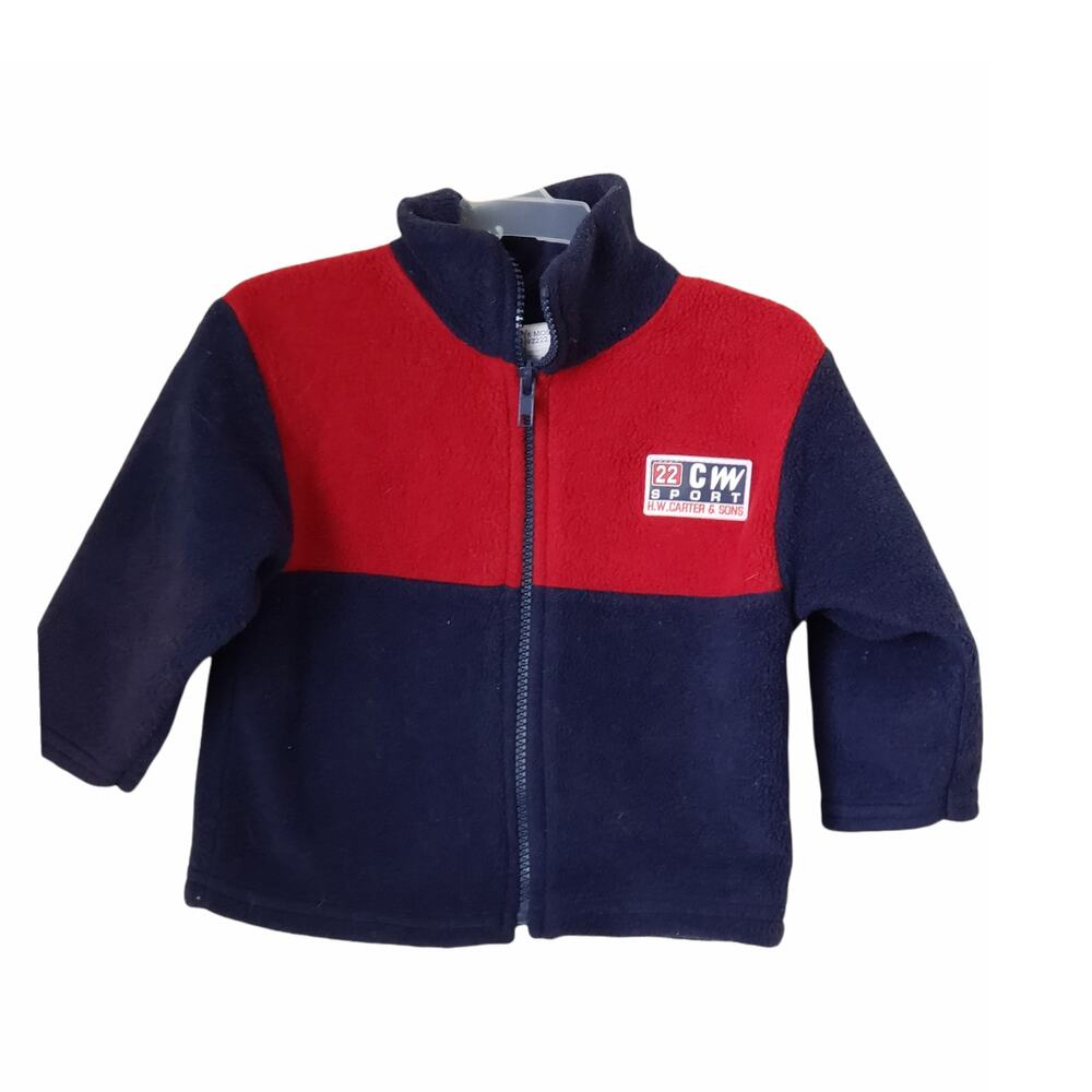 2 FOR $5 SALE Boy's Red/Blue Zip Up Fleece Jacket Size 18 Months